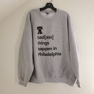 "Badass Things Happen In Philadelphia" Graphic Crewneck Sweatshirt Size 3XL